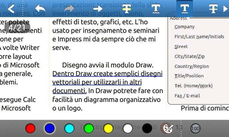Foxit mobile PDF - Sottolineatura